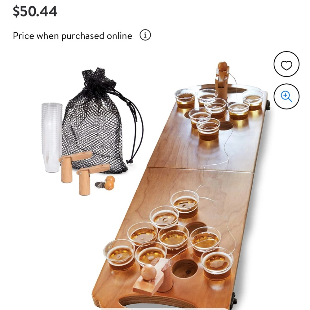 Mini Beer Pong Tabletop Set with Table, Cups, Balls & Carrying Case NWT
